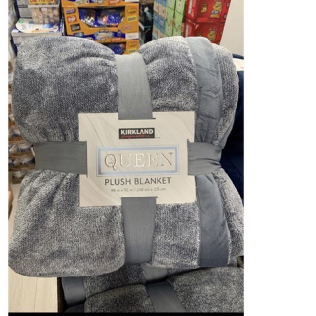 Kirkland Signature Queen Plush Blanket In Gray