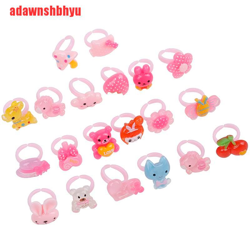 Set 20 Nhẫn Nhựa Resin Cho Bé Gái