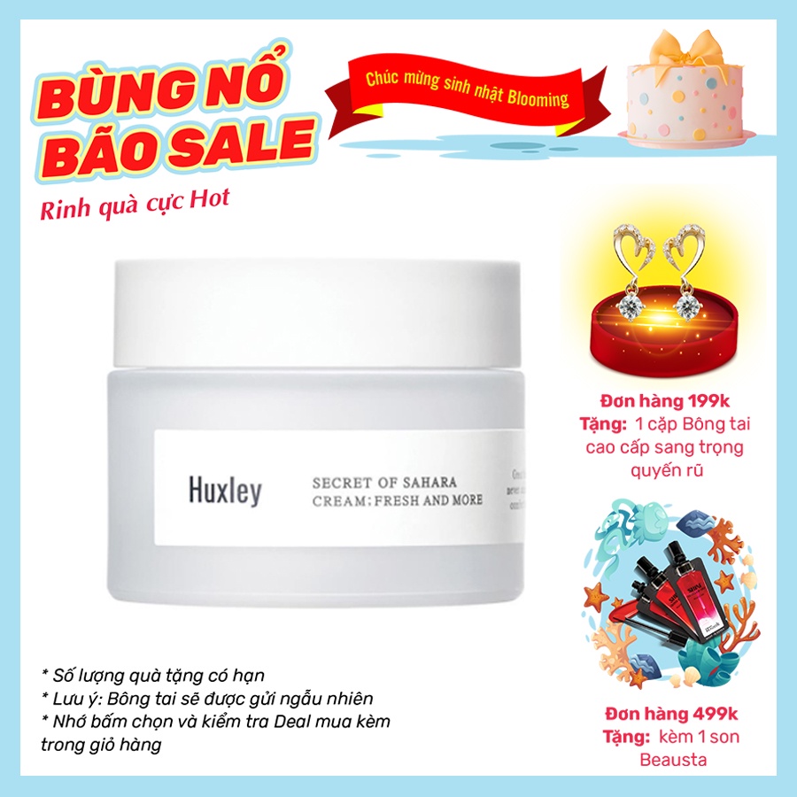 Kem Dưỡng Ẩm Chiết Xuất Xương Rồng Huxley Cream; Fresh And More 50ml