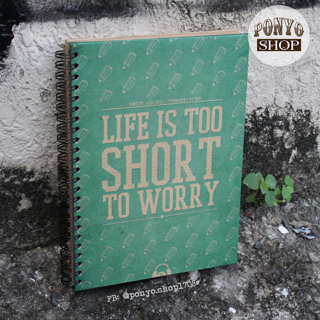 Sổ tay Handmade Vintage, bìa cứng - Life is too short to worry