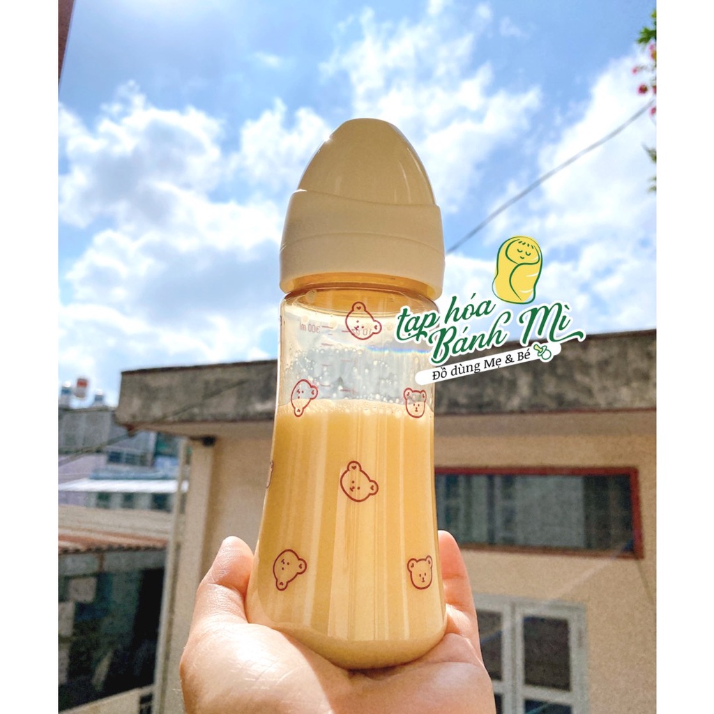 Bình sữa PPSU Grosmimi Hàn Quốc nhiều mẫu Cherry Gấu dotgom Olive 200ml và 300ml