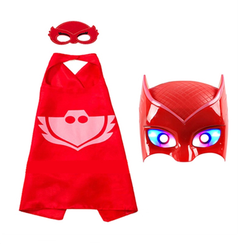 Mặt nạ có đèn LED / áo choàng hóa trang nhân vật anime PJ cho trẻ em