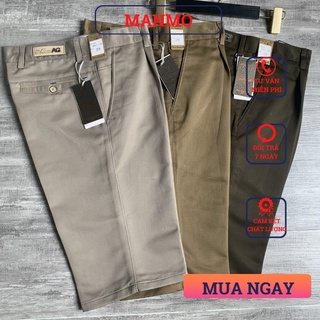Quần short ngố trung niên nam dáng suông ống rộng chất liệu kaki không bai xù mềm mịn Manmoshop
