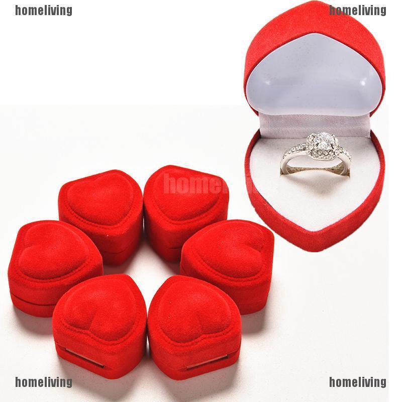 ❤❤Hộp Đựng Nhẫn Hình Trái Tim Màu Đỏ