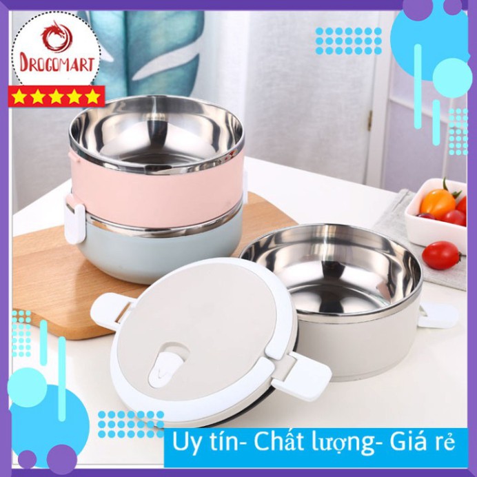 Hộp Đựng Cơm Văn Phòng Giữ Nhiệt, Cặp Lồng Đựng Cơm Bằng Nhua Lúa Mạchn Lõi Inox Cao Cấp