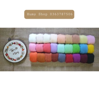 SIÊU RẺ: nguyên liệu needle felting(len chọc) chọn màu cuộn to 50g- 100g giá tốt
