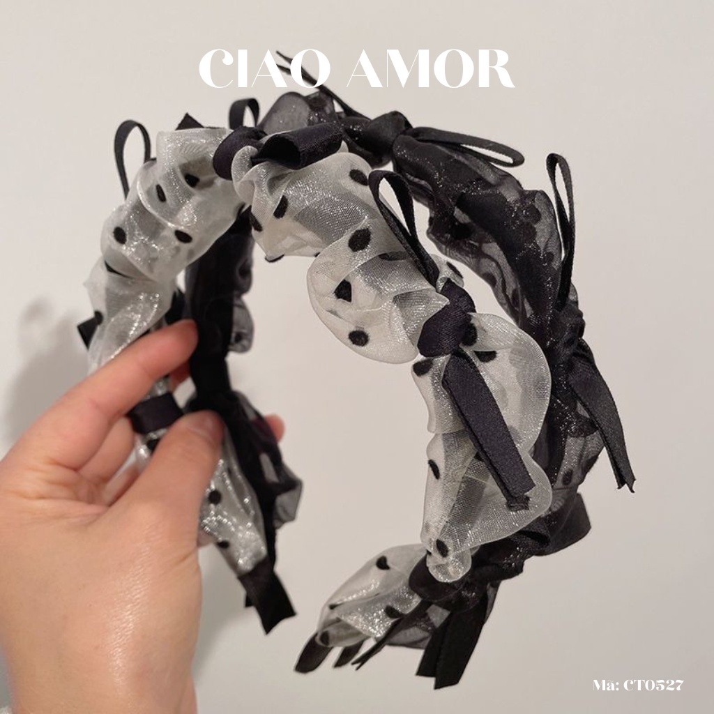 Cài tóc nữ, Băng đô tóc nữ lưới thắt dễ thương Phụ kiện tóc Ciao Amor - CT0527