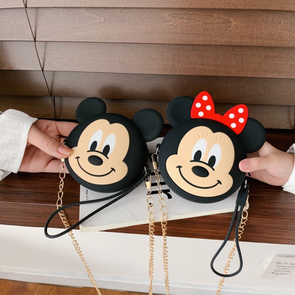 Túi Đeo Chéo Mickey Cho Mẹ Và Bé Chất Liệu Silicon