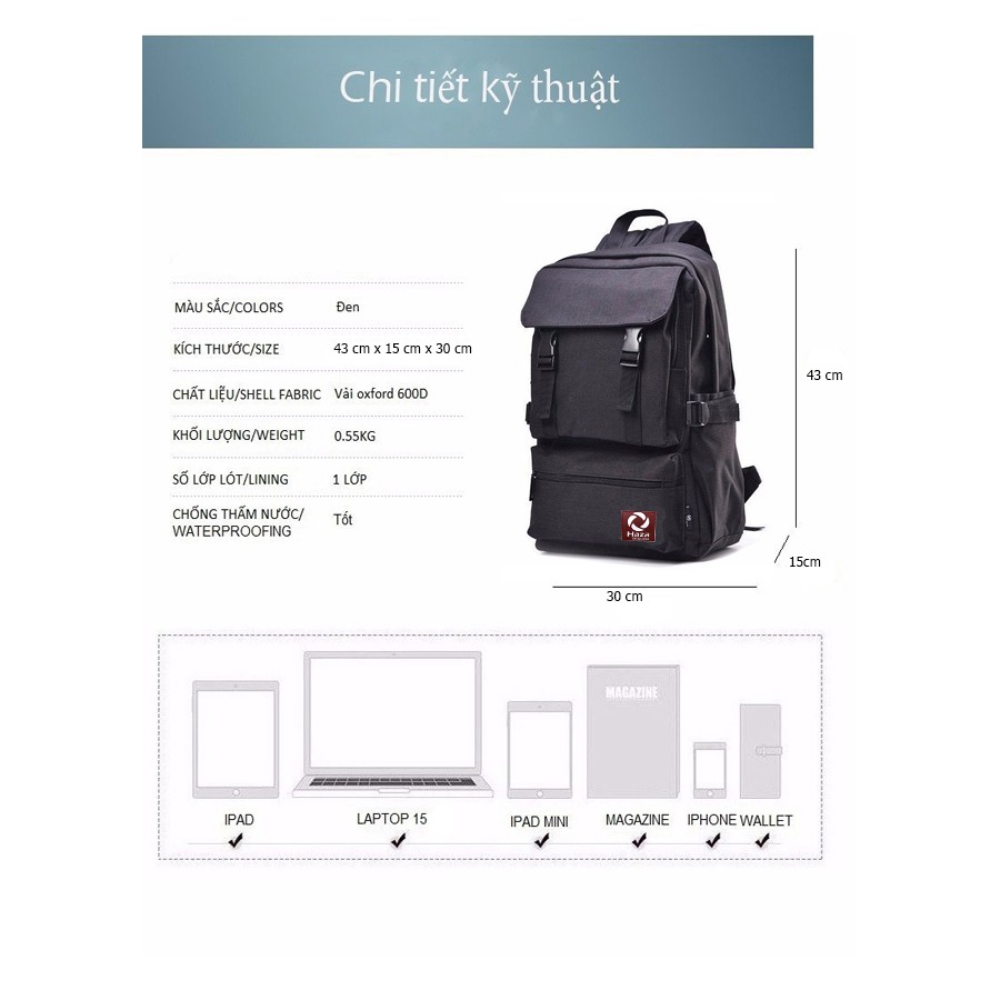 Balo Thời Trang Hàn Quốc 2 dây nắp khóa