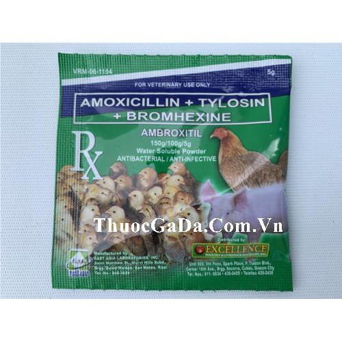 Thuốc Úm Gà Con AMBROXITIL - Nhập Khẩu Trực Tiếp Từ Philippines (10 Gói 5g) [Thuốc Gà Đá Bình Tân]