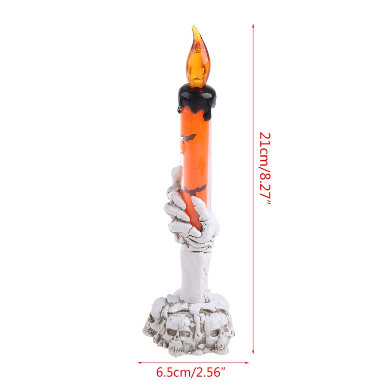 Đèn LED Điện Tử Hình Bàn Tay Đầu Lâu Không Khói Trang Trí Halloween