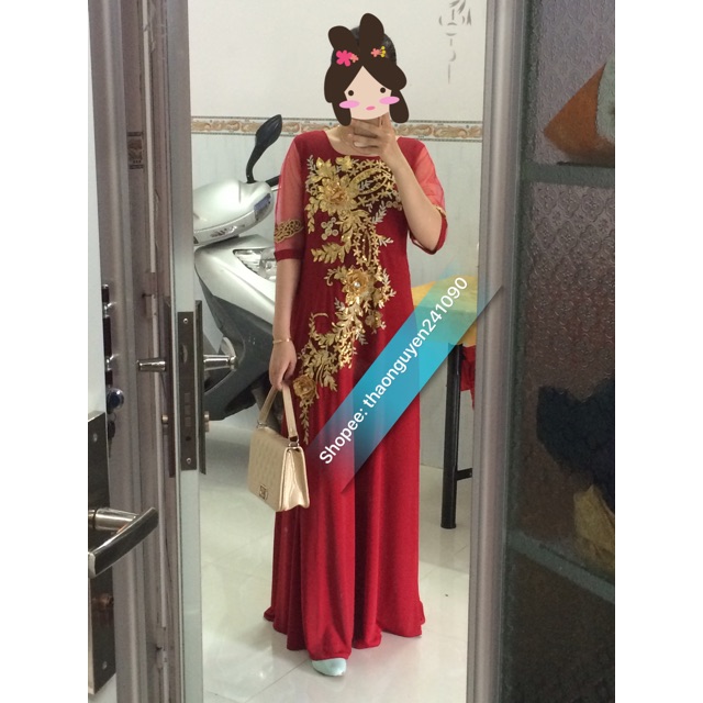 Đầm dạ hội trung niên dài MS30 | BigBuy360 - bigbuy360.vn