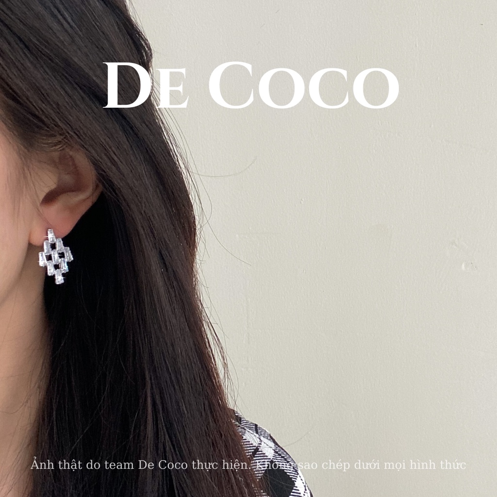 Khuyên tai bông tai vintage Mona Lisa ĐÍNH ĐÁ De Coco