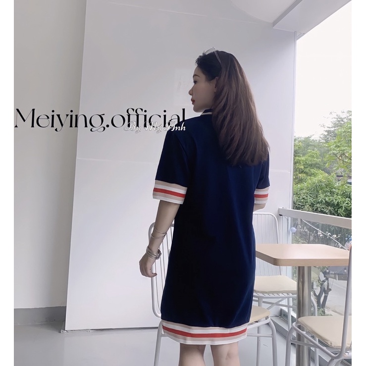 Váy polo nữ đen dáng suông. Đầm công sở trẻ trung xuông. Váy thiết kế cao cấp đi chơi dự tiệc cưới đẹp sang trọng