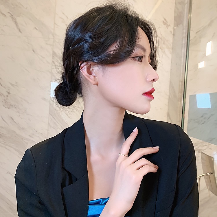 Nhẫn hở đính đá tròn thời trang