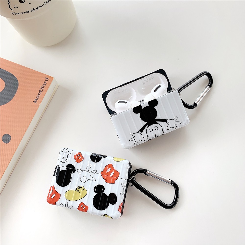 Vỏ Bảo Vệ Hộp Đựng Tai Nghe Airpods Pro Hình Chuột Mickey Có Dây Đeo Chống Thất Lạc Ốp