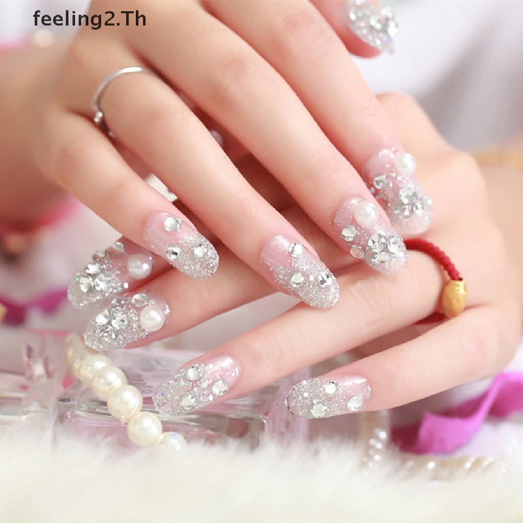 (Hàng Mới) Móng Tay Giả 24 3D Cho Đám Cưới