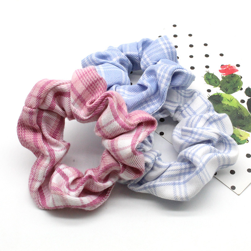 Girls Fashion Hair Accessories Popular Pure Color Wholesale Hair Lanyards Colorful Cartoon Filament High elastic Stripe elastic Korean Style Blue Line Soft Fabric