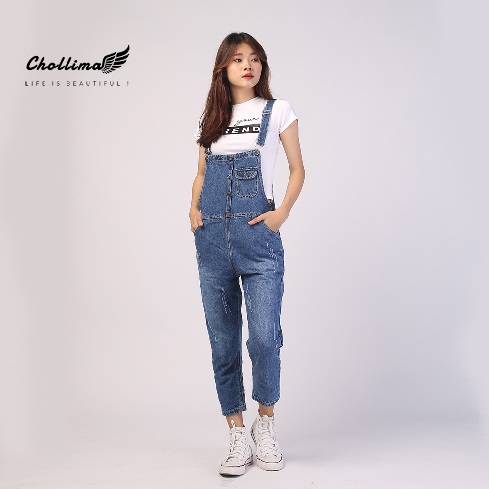 Yếm jean dài nữ Chollima 5 cúc YJ012 – yếm bò ulzzang phong cách hàn quốc | BigBuy360 - bigbuy360.vn