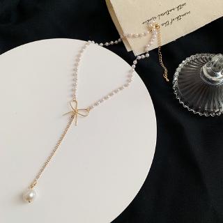 Dây chuyền ngọc trai đính nơ