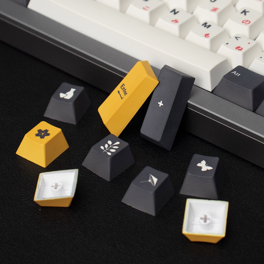 Bộ 130 Phím PBT GMK Matsu Nhật Bản / Tiếng Anh / Anh Đào Cho Bàn Phím Cơ MX