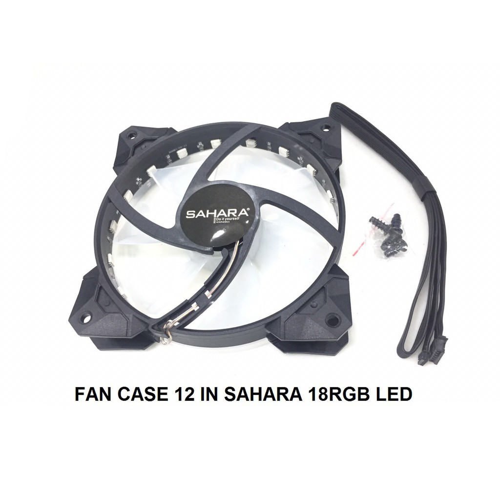 Fan case, quạt làm mát thùng CPU 12 inch 18RGB đèn led sahara 18rgb led cắm vào main