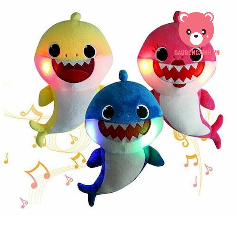 Gấu bông cá mập Baby Shark đủ màu size 45cm, Thú nhồi bông trong bài hát BabyShark, Đồ chơi cho bé