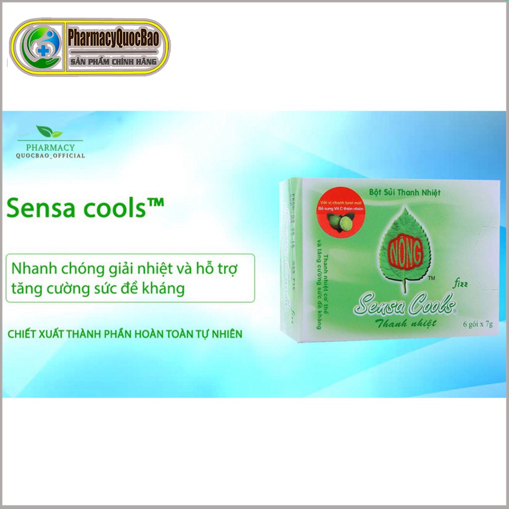 Bột sủi thanh nhiệt Sensa Cools ⭐️ Nhanh chóng giải nhiệt và hỗ trợ tăng cường sức đề kháng ( Hộp 6 gói)