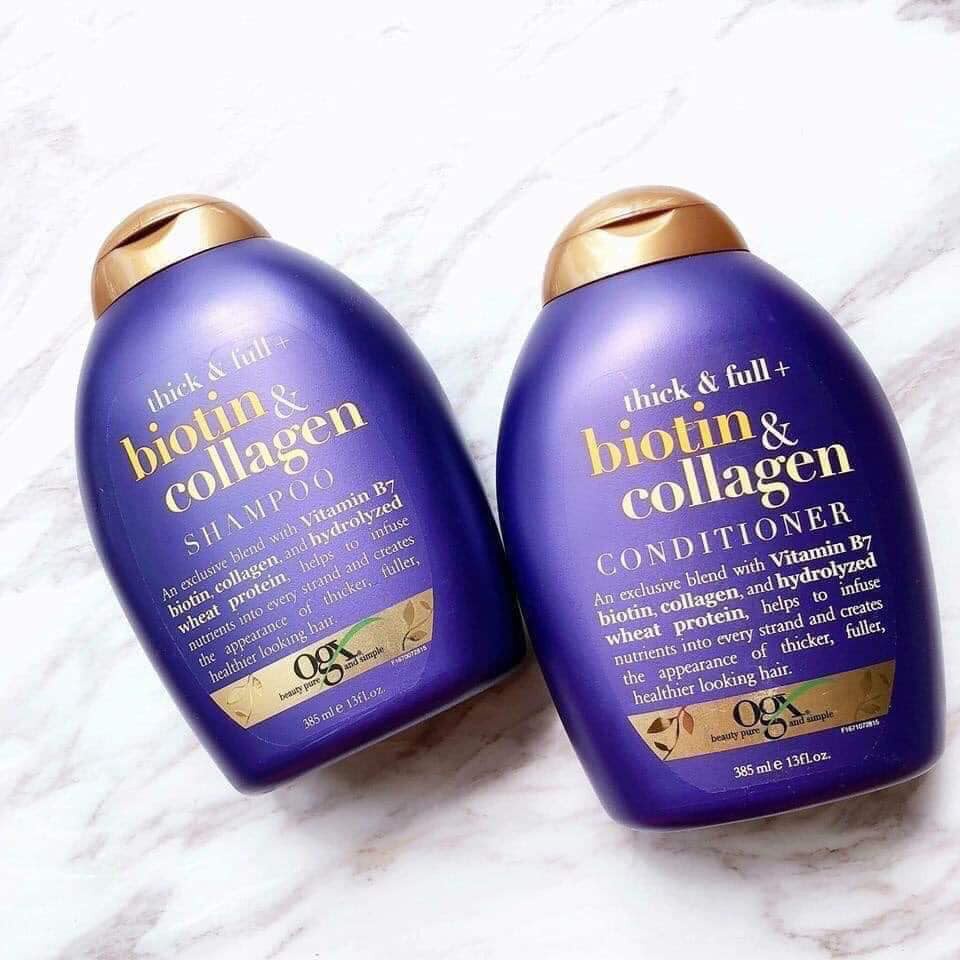 GỘI XẢ BIOTIN & COLLAGEN kích thích mọc tóc, ngăn rụng tóc ( 385ml/ lọ )