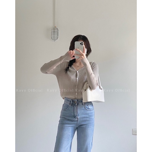 Áo khoác len mềm cổ V chất đẹp _ Alct ( Ảnh thật ) | BigBuy360 - bigbuy360.vn