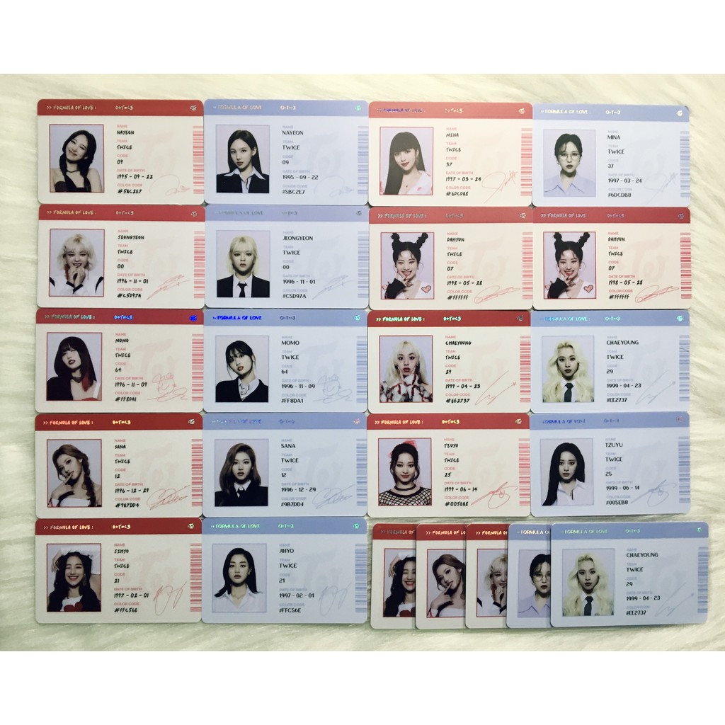 [OFF] ID Card chính hãng Twice - Formula of Love: O+T=&lt;3