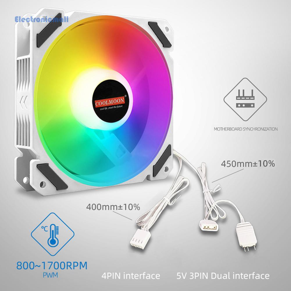 120mm PWM ARGB PC Case Fan 4 Pin Addressable RGB Cooling Fan for CPU Cooler꒪NICE