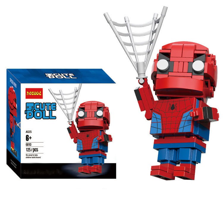 Brick Headz các nhân vật siêu anh hùng - Đồ chơi Lắp ghép Mô hình Iron Man Mini Minifigures DECOOL 6809-6814 BrickHeadz