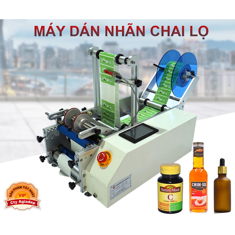 Máy dán nhãn chai lọ cho các xưởng sản xuất