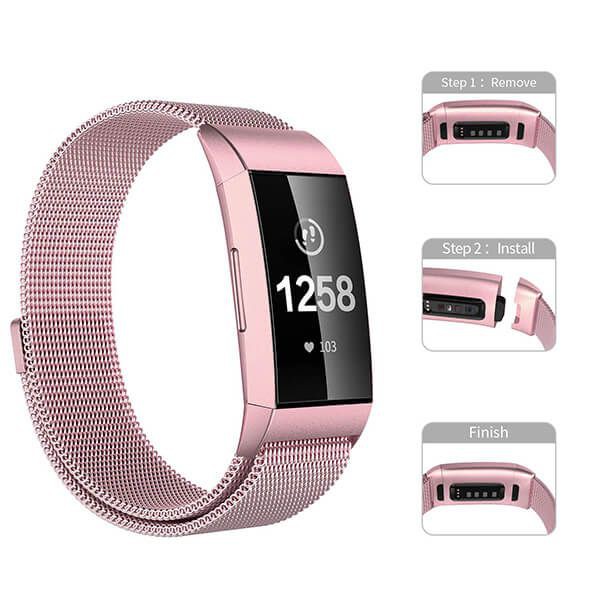 Dây Thép Milanese Loop Stainless Steel Cho Fitbit Charge 3
