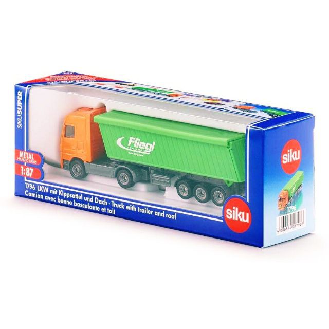 Bộ đồ chơi Siku - Xe tải kéo thùng hàng có bạt phủ - Mã SP 1796