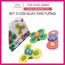 Combo 3 chong chóng quay dán tường - spinner 3 cánh hình thú cho bé yêu, chất liệu nhựa ABS an toàn, độ bền cao