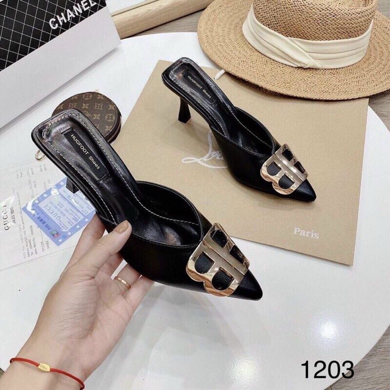 TH114: Giày sục tag b chất da mềm, gót nhọn 5cm