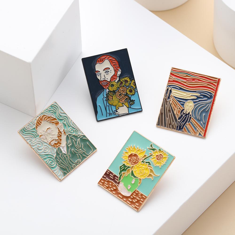 Trâm Cài Áo Hợp Kim Hình Tranh Van Gogh