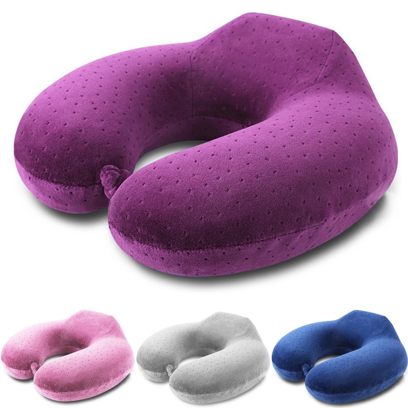 Gối cao su non 3D lót cổ hình chữ U tiện dụng