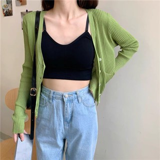 áo len mông cardigan dài tay phối 2 túi (2266#)