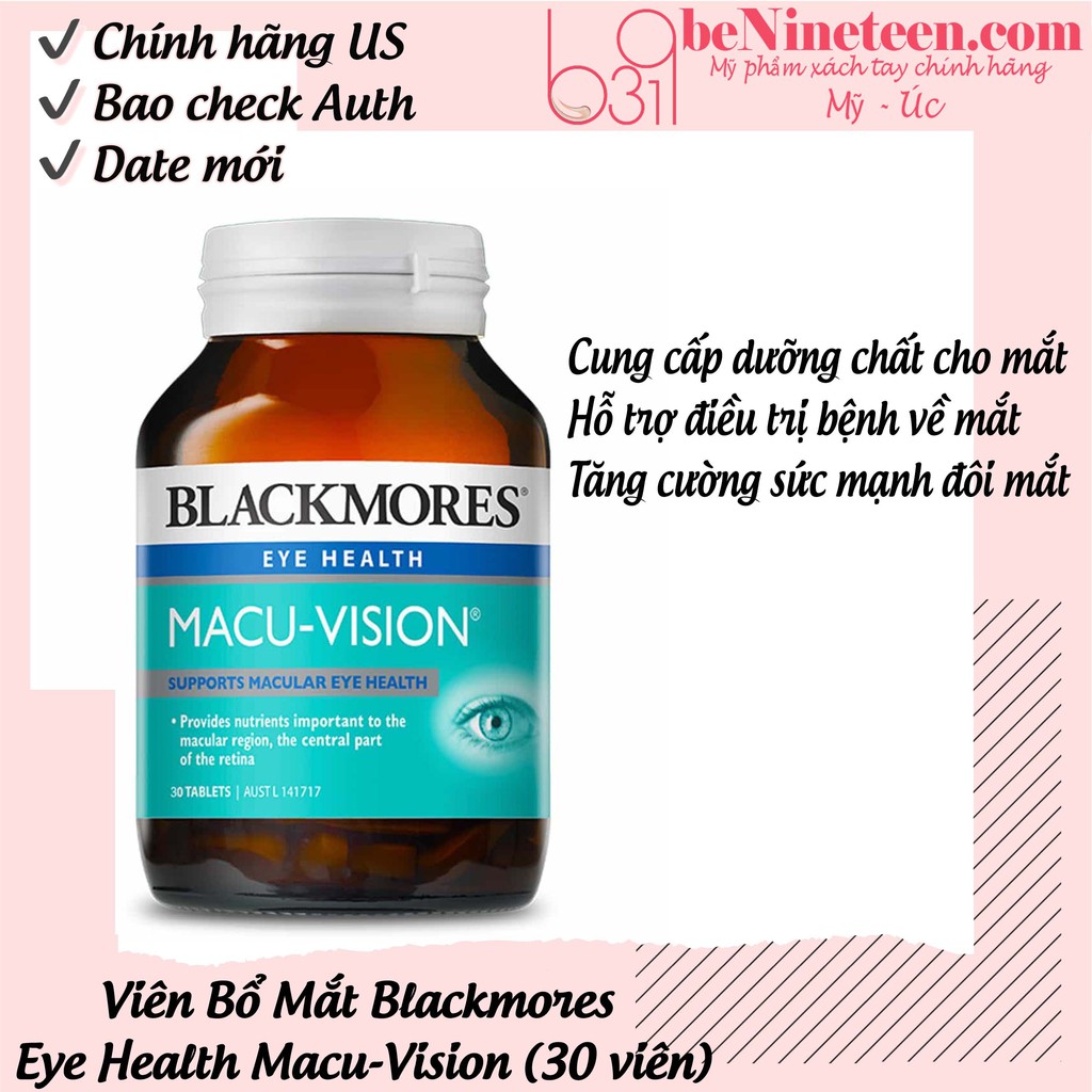 [SẴN, BILL ÚC] Viên Bổ Mắt Blackmores Eye Health Macu-Vision (30 viên) [beNineteen]