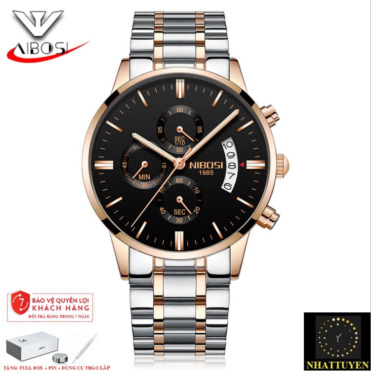 [CÓ VIDEO - ẢNH THẬT] (HUYỀN THOẠI) ĐỒNG HỒ NAM NIBOSI 2309T (1985) DÂY THÉP FULL BOX - STYLE DOANH NHÂN | BigBuy360 - bigbuy360.vn