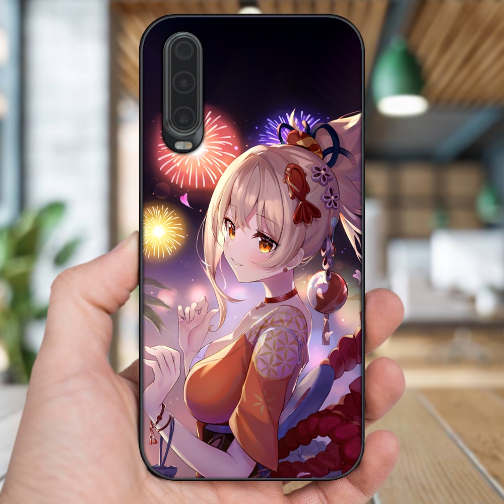 Ốp lưng Huawei P30 viền đen in hình Yoimiya Genshin Impact