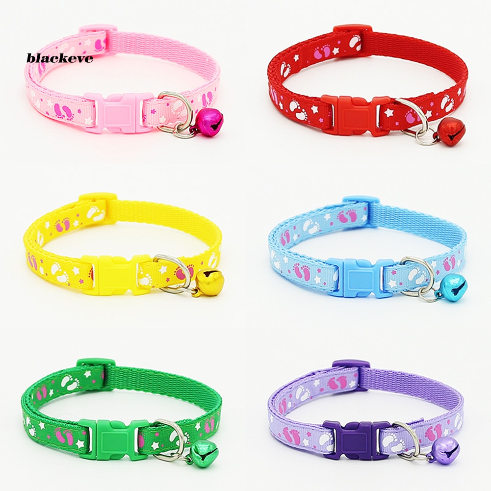 Vòng Cổ Họa Tiết Dấu Chân Thú Cưng Gắn Chuông Thời Trang