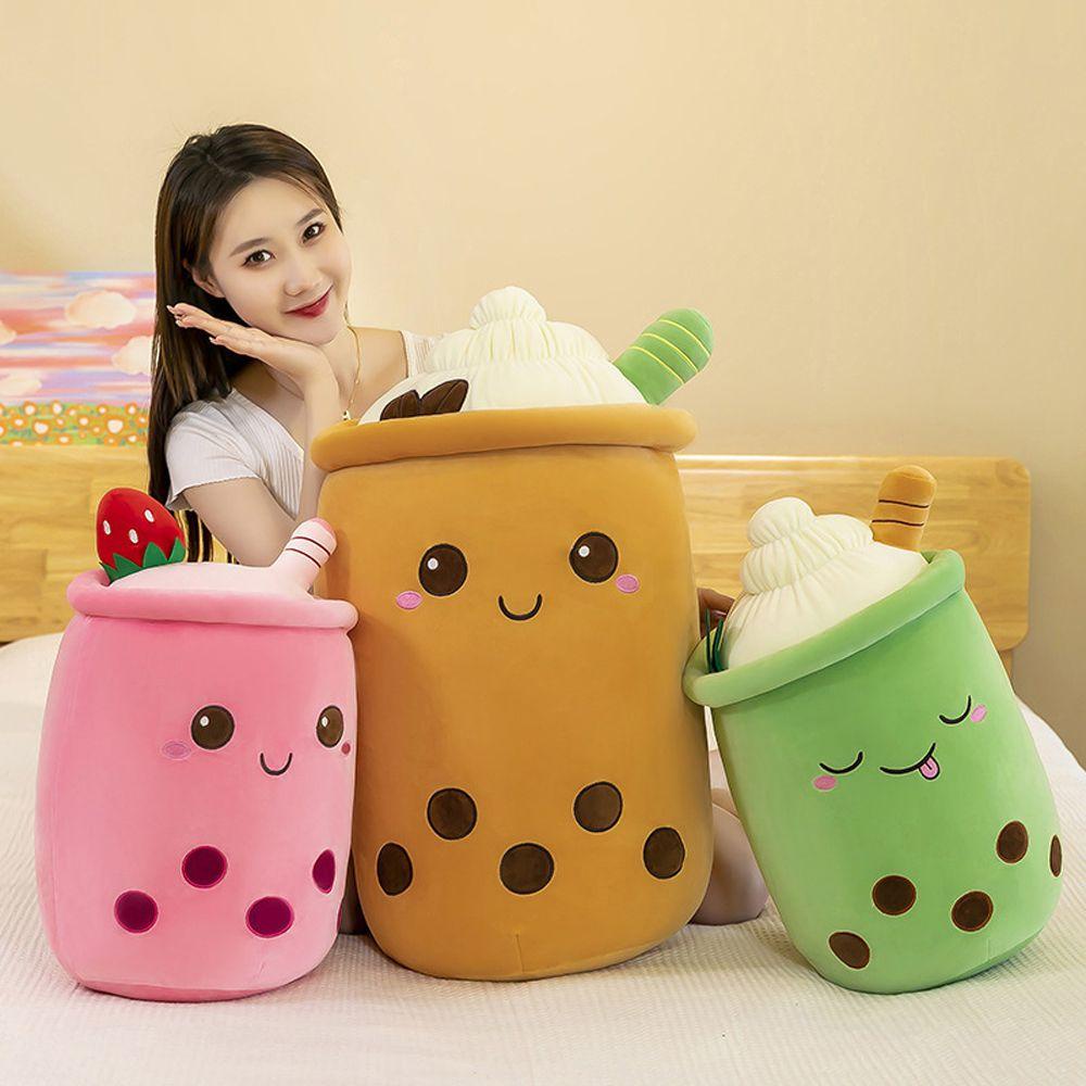 Gối Ôm Nhồi Bông Mềm Mại Hình Ly Trà Sữa Dễ Thương