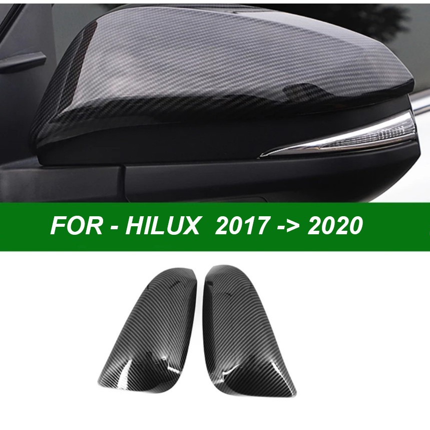 Ốp Trang Trí Gương Xe Hilux 2017 đến 2020 Mẫu Carbon - 2 ốp