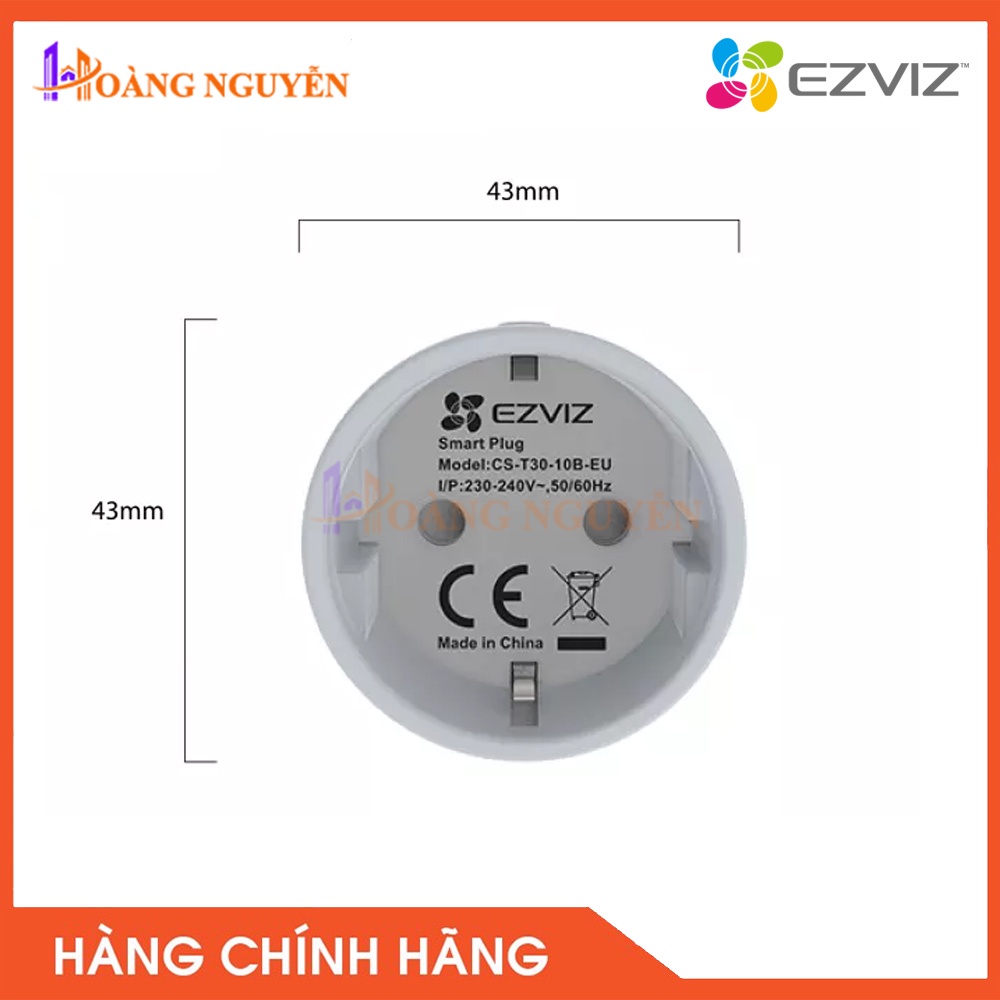 [NHÀ PHÂN PHỐI] Ổ Cắm Thông Minh EZVIZ T30B -Theo Dõi Tiêu Thụ Điện, Chống Cháy Nổ, Điều Khiển Thông Minh Từ Xa, Hẹn Giờ