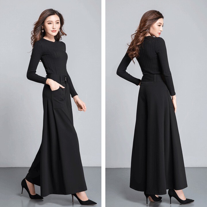 Quần ống rộng culottes nữ đẹp dáng dài lưng thon siêu Hot phong cách Hàn Quốc LN02