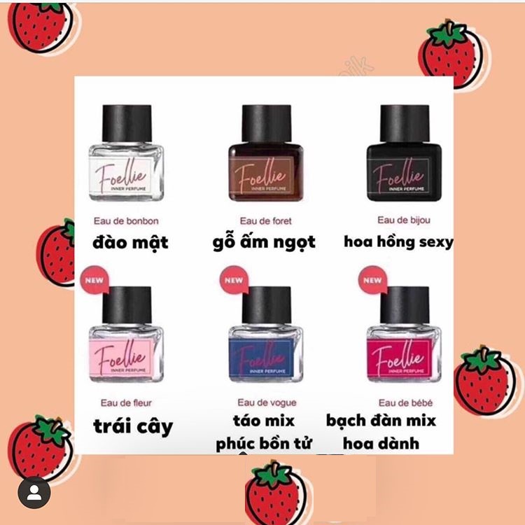 Nước hoa vùng kín hương phấn baby thơm diệu Foellie Eau De Innerb Perfume 5ml - Bébé (chai màu đỏ)